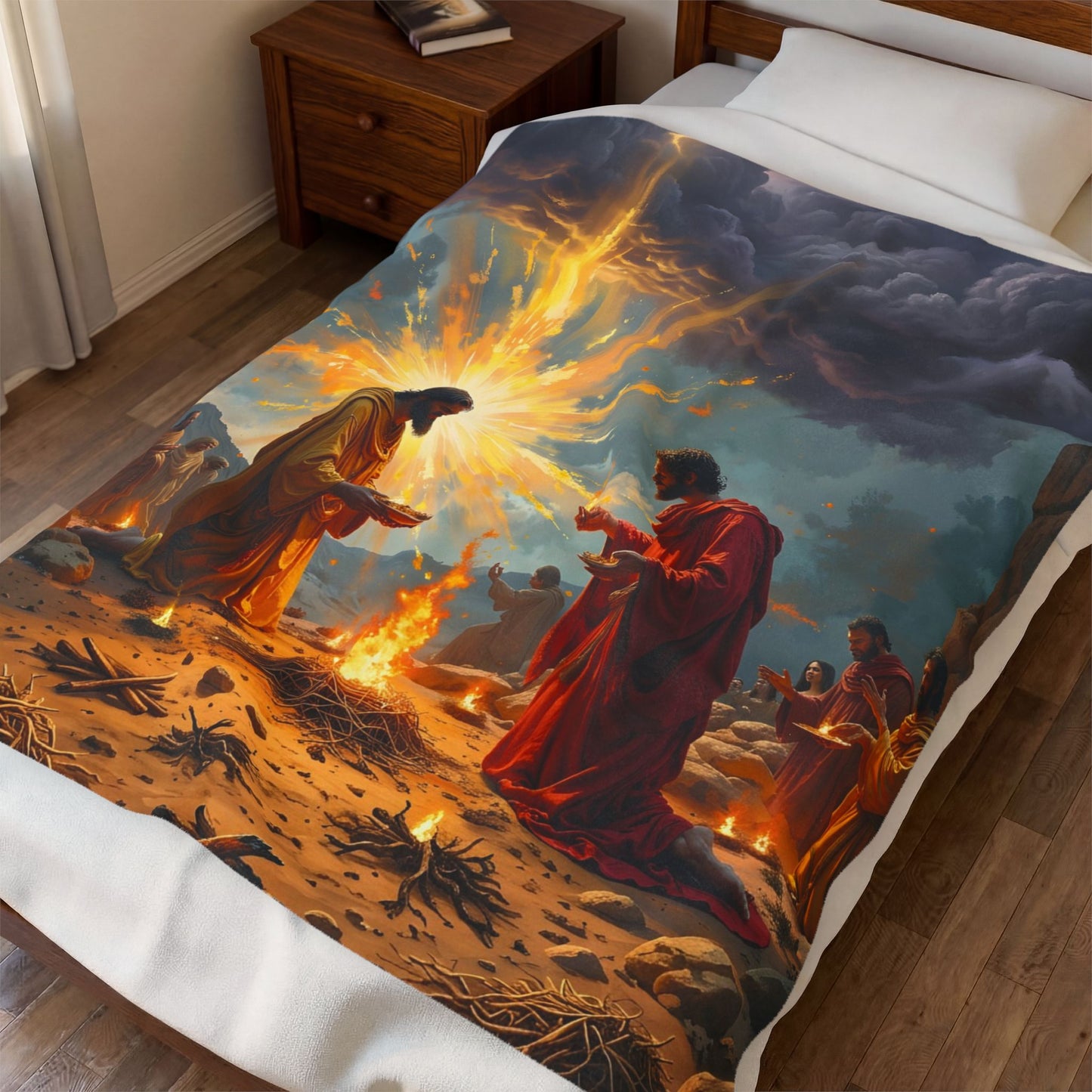 “Righteous Offering - Cain and Abel's Sacrifices” - Plush Blanket
