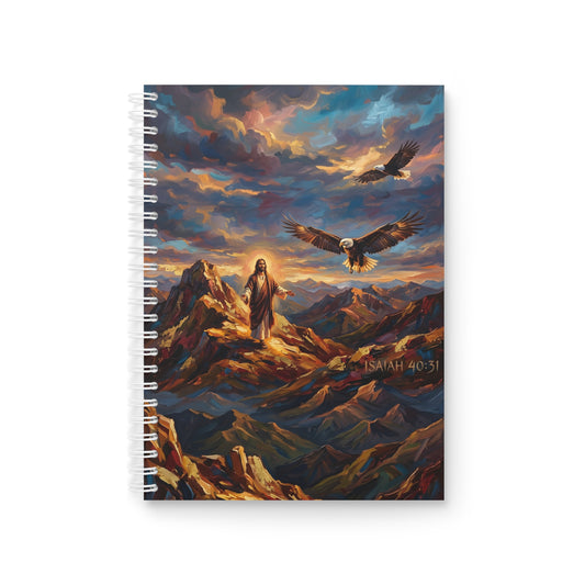 “Soaring Like Eagles - Hope in the Lord Over Mountain Peaks” - Spiral Notebook