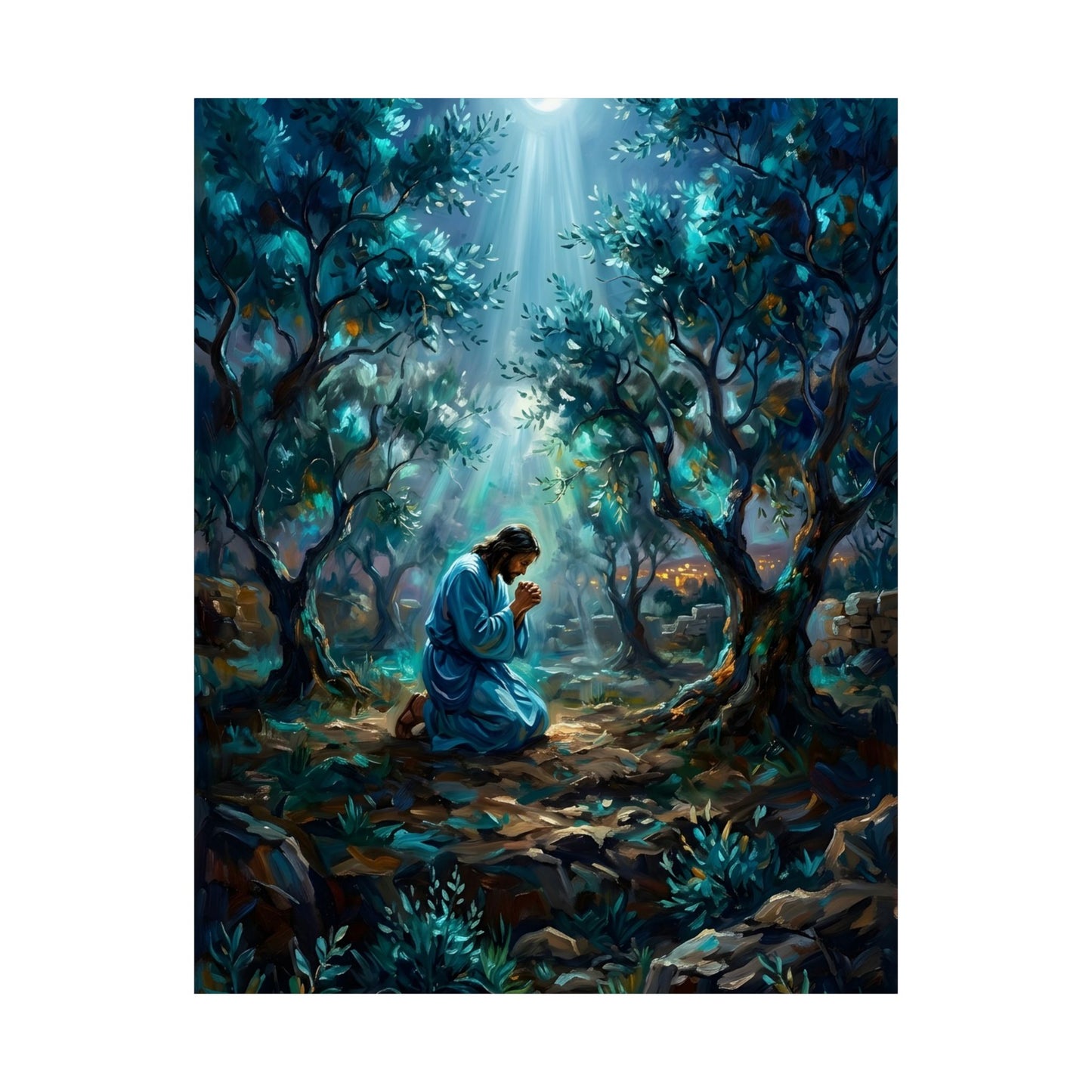 “Thy Will Be Done - Gethsemane Moonlight Prayer” - Poster