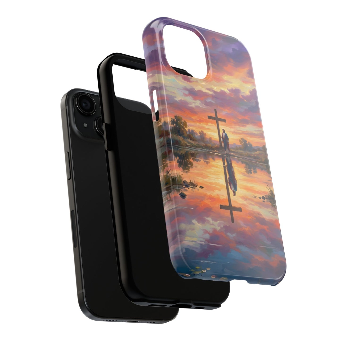 “Living Water - Cross Reflected at Dawn” - Phone Case