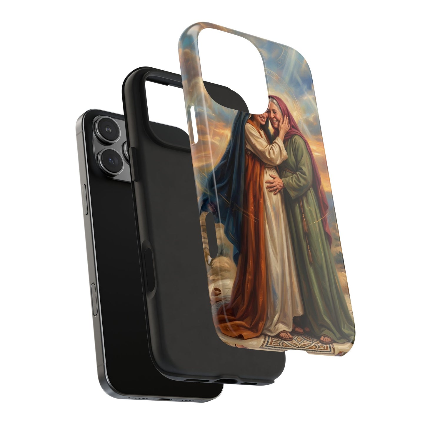 “Blessed Among Women - Mary and Elizabeth Embrace” - Phone Case