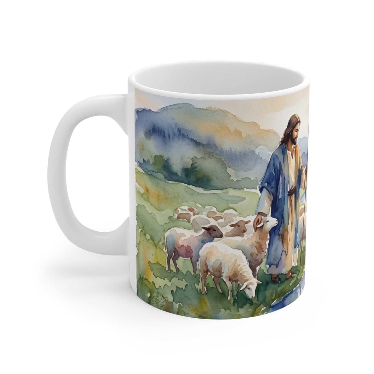 “Still Waters - Shepherd Leads His Flock” - Coffee Mug