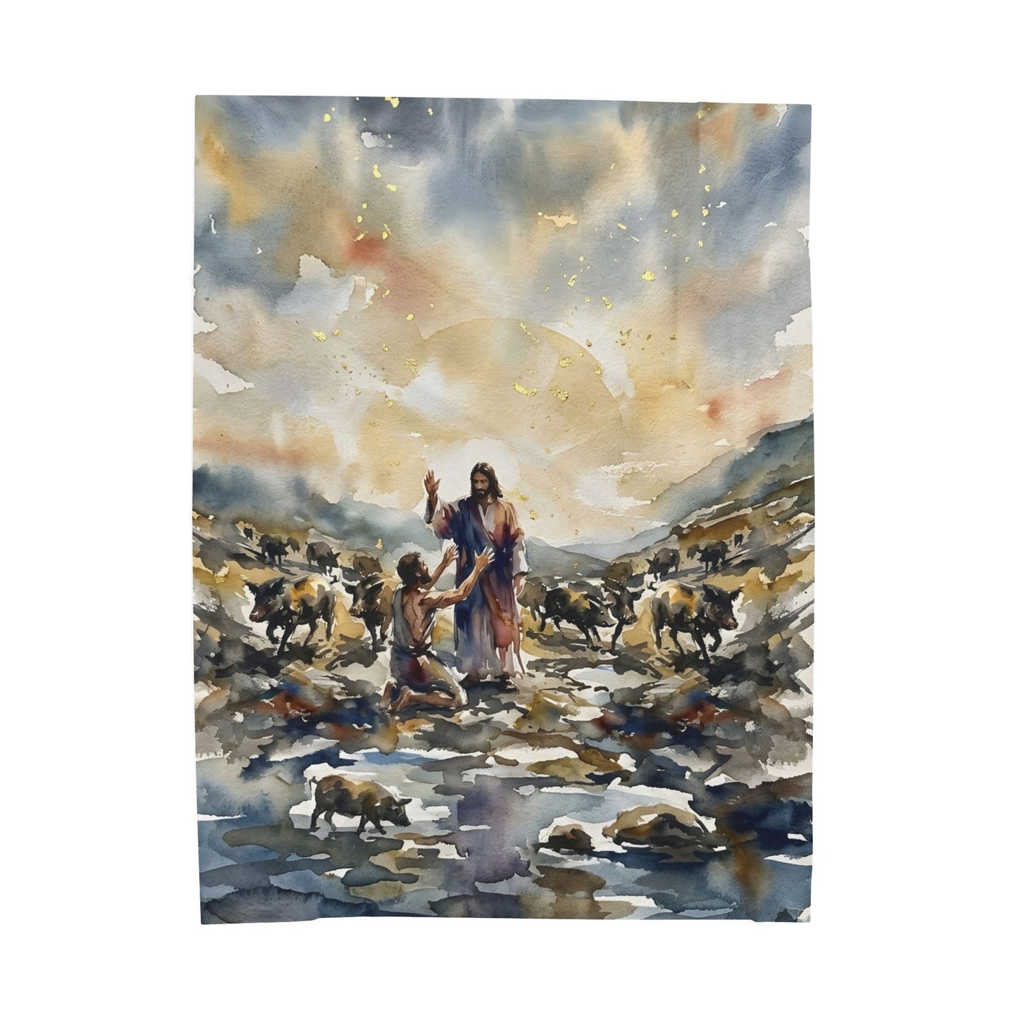 “Unchained - Jesus and the Demoniac” - Plush Blanket