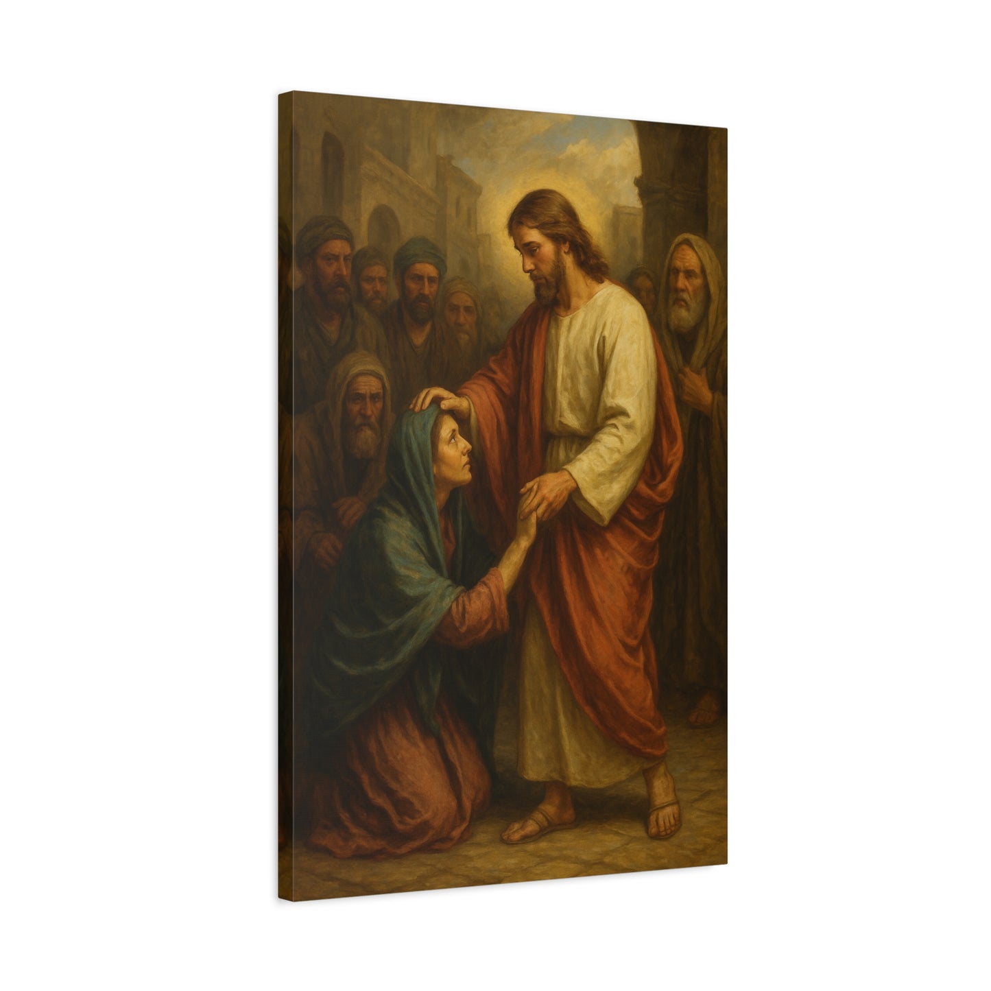 “Daughter, Be Made Whole – Jesus Heals the Woman with the Issue of Blood” - Canvas Art