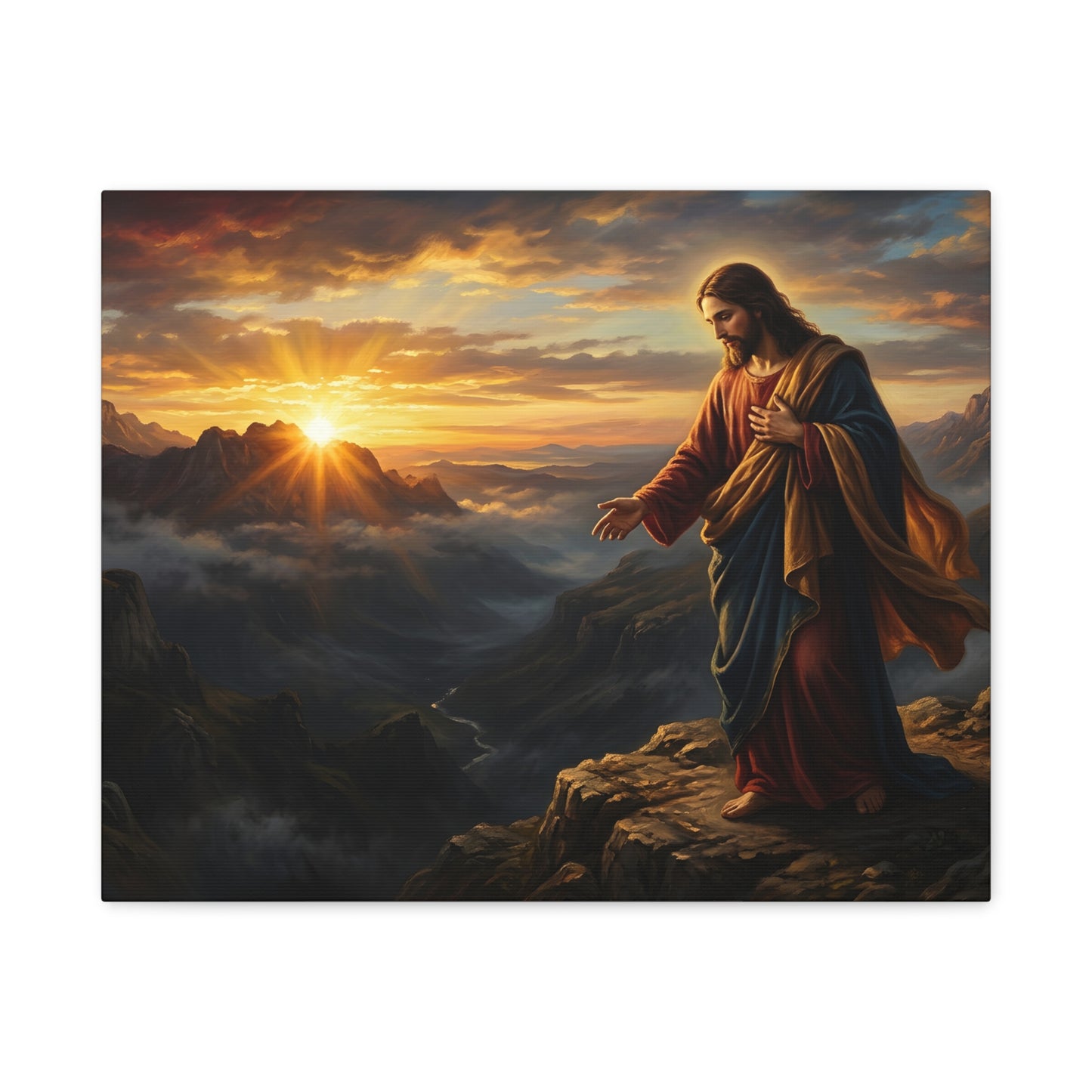 “Joy Comes in the Morning - Sunrise Over Dark Valley” - Canvas Art