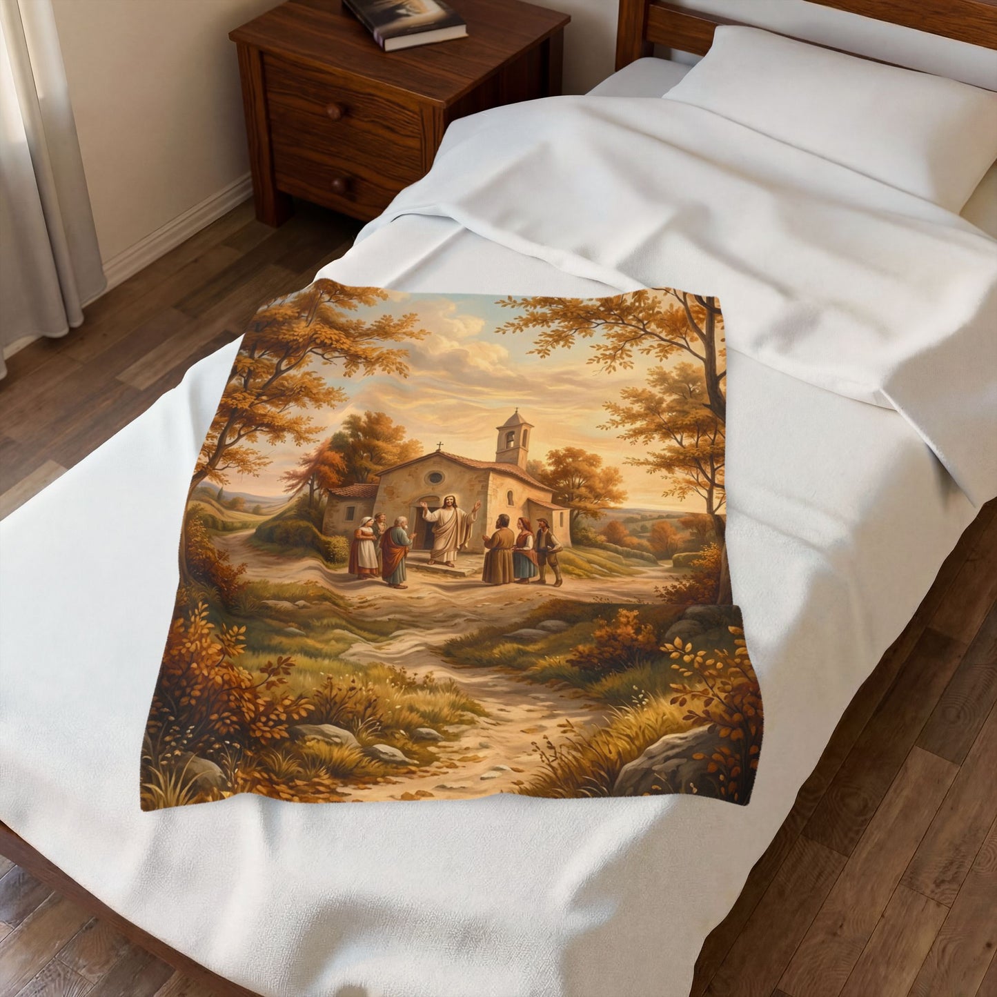 “Sanctuary in Serenity - Autumn's Golden Embrace” - Plush Blanket