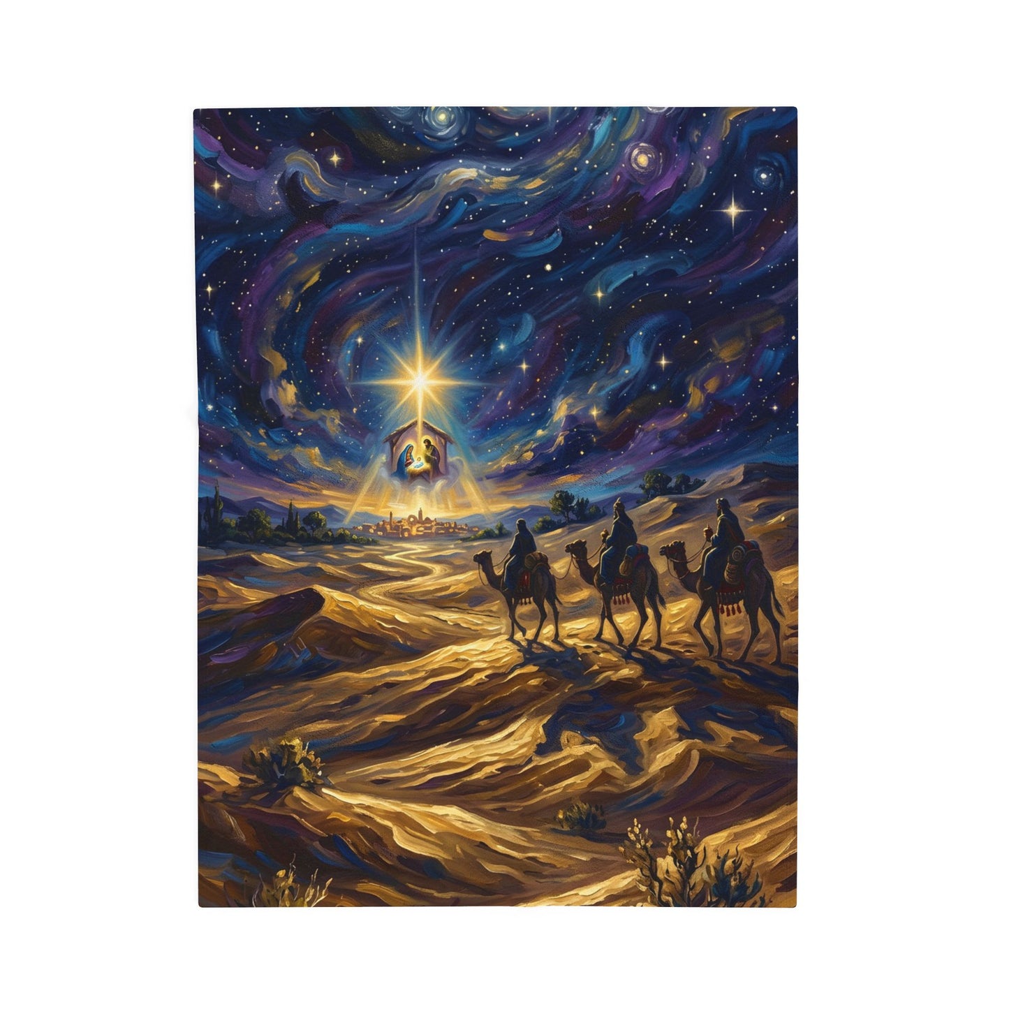 “Journey to Bethlehem - Wise Men Follow the Star” - Plush Blanket