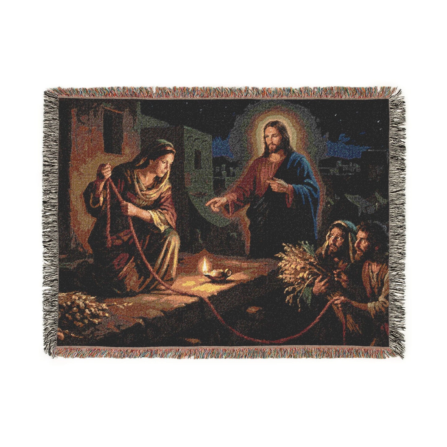 “Scarlet Cord - Rahab and the Spies” - Woven Blanket