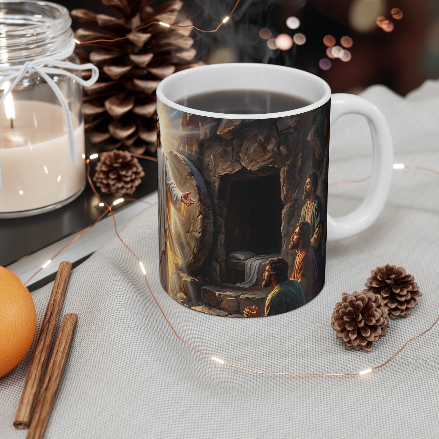 “He Is Risen - The Empty Tomb at Dawn” - Coffee Mug