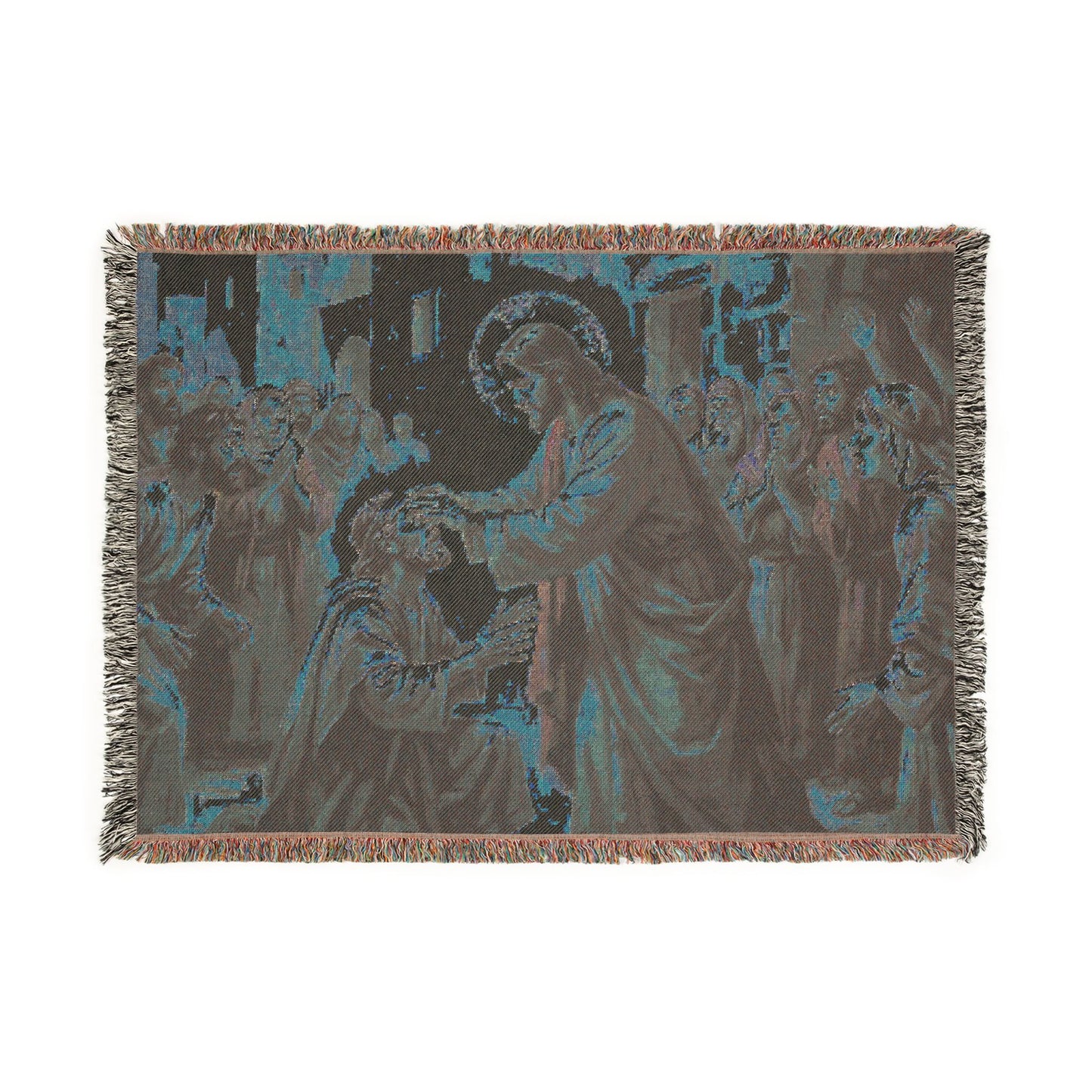 “He Opened My Eyes - Jesus Heals the Blind Man” - Woven Blanket