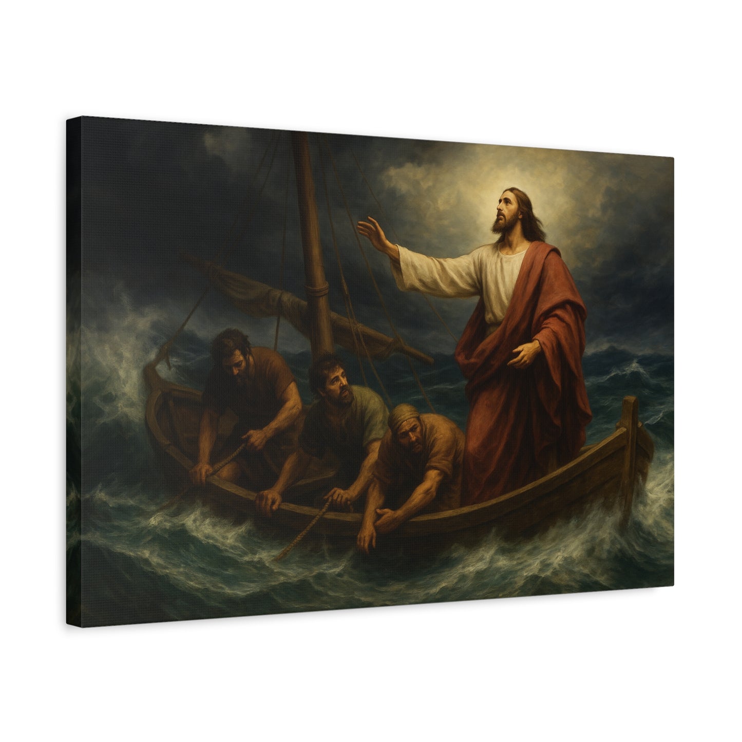 “Peace, Be Still – Jesus Calms the Storm” - Canvas Art