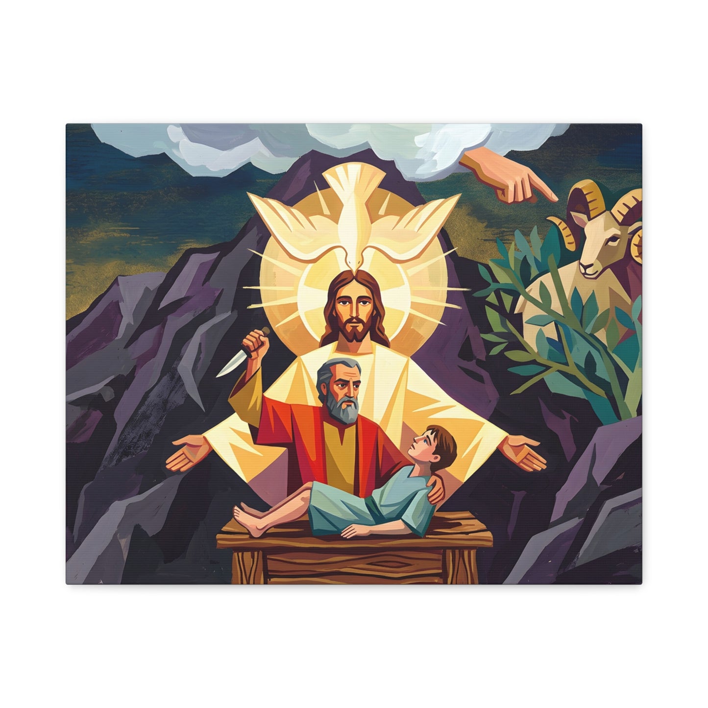 “The Lord Will Provide - Abraham and Isaac on Mount Moriah” - Canvas Art