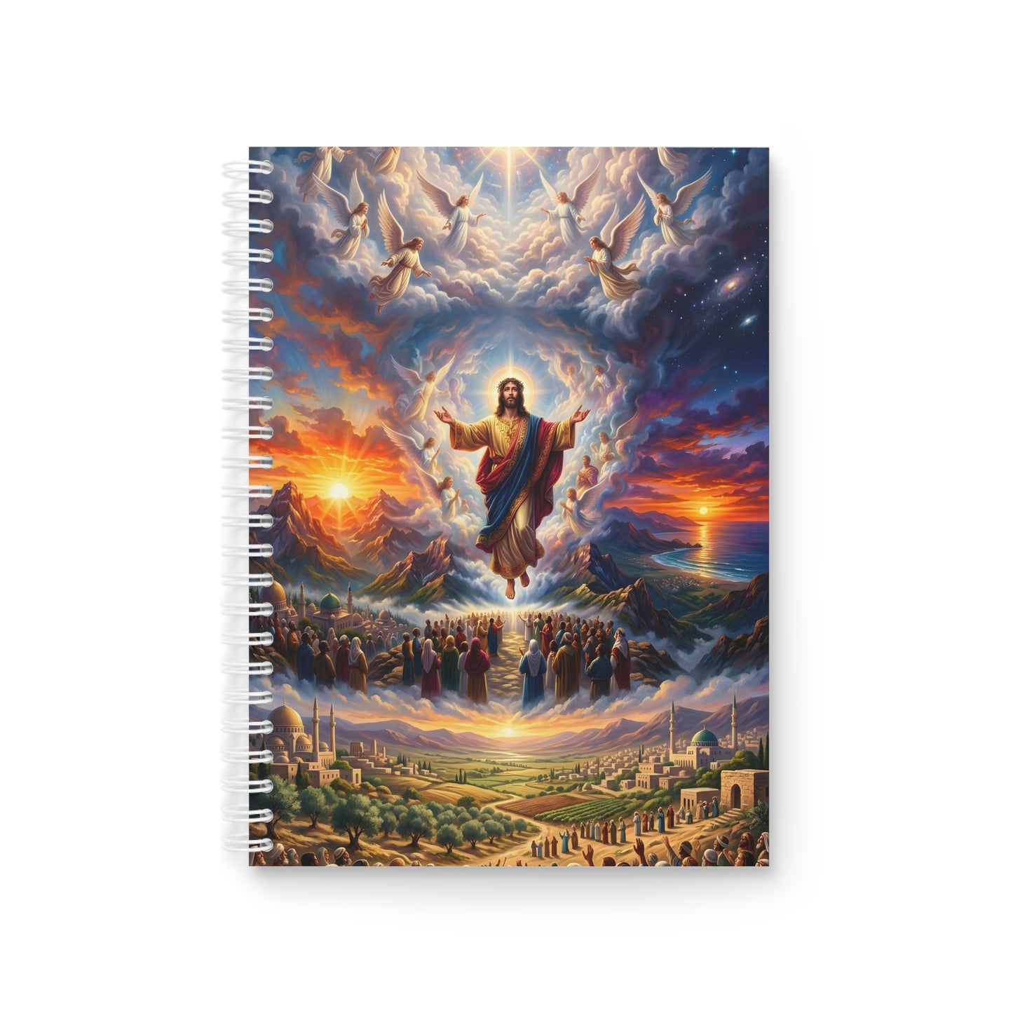 “From Sunrise to Sunset - God Enthroned Above All Nations” - Spiral Notebook