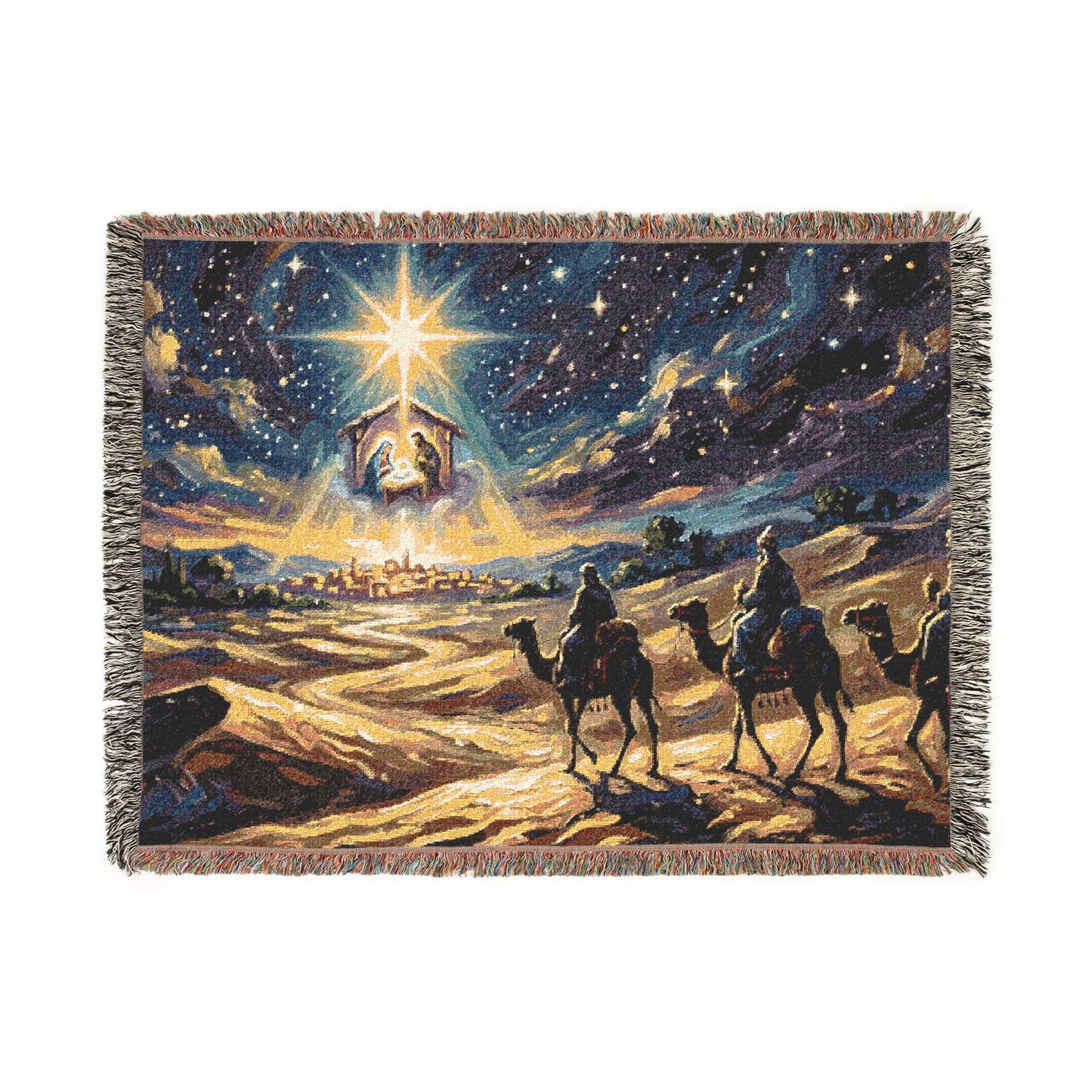 “Journey to Bethlehem - Wise Men Follow the Star” - Woven Blanket