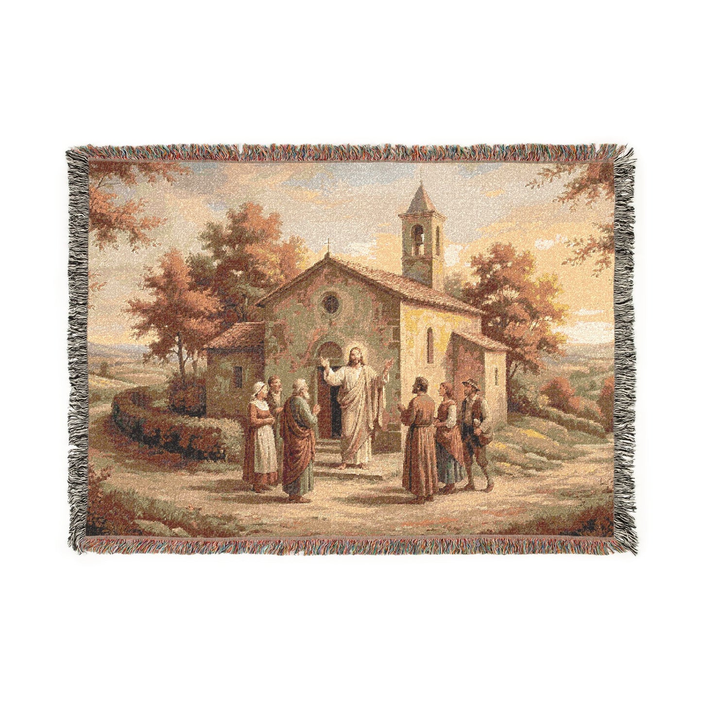 “Sanctuary in Serenity - Autumn's Golden Embrace” - Woven Blanket