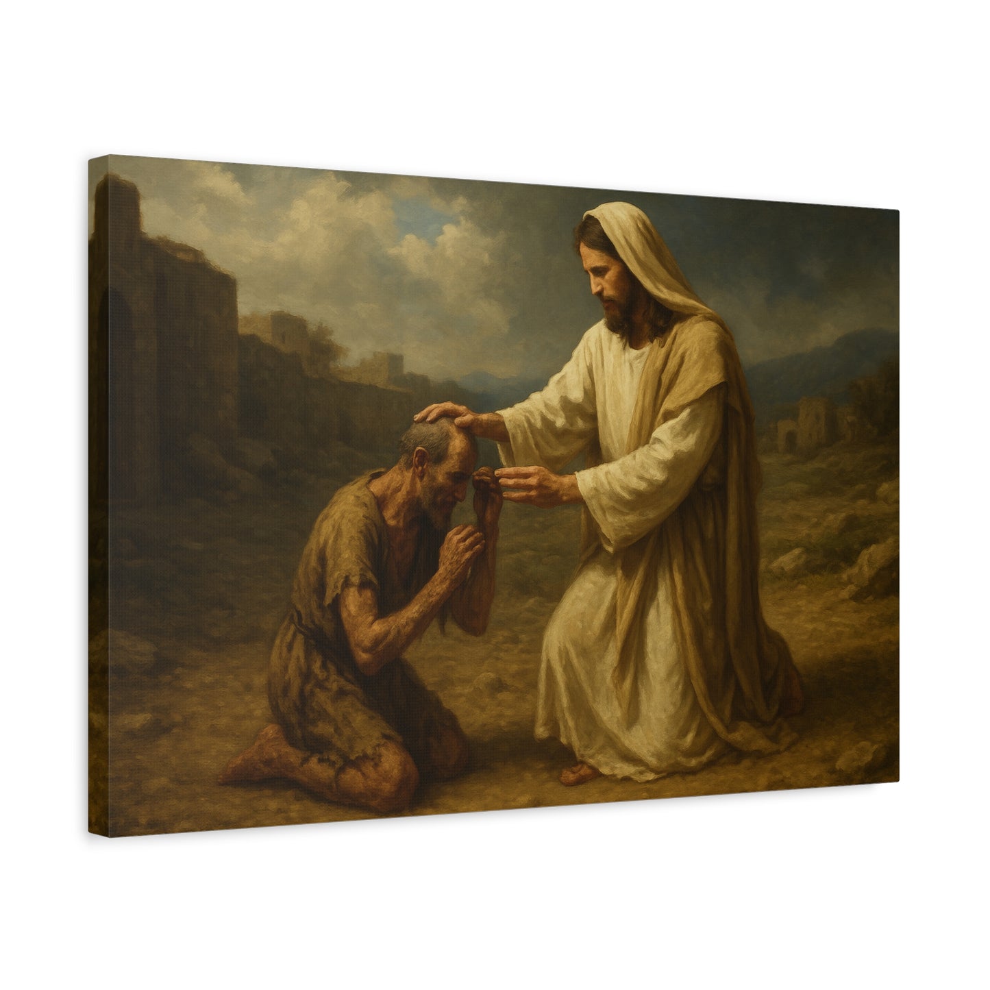 “Made Clean – Jesus Heals the Leper” - Canvas Art