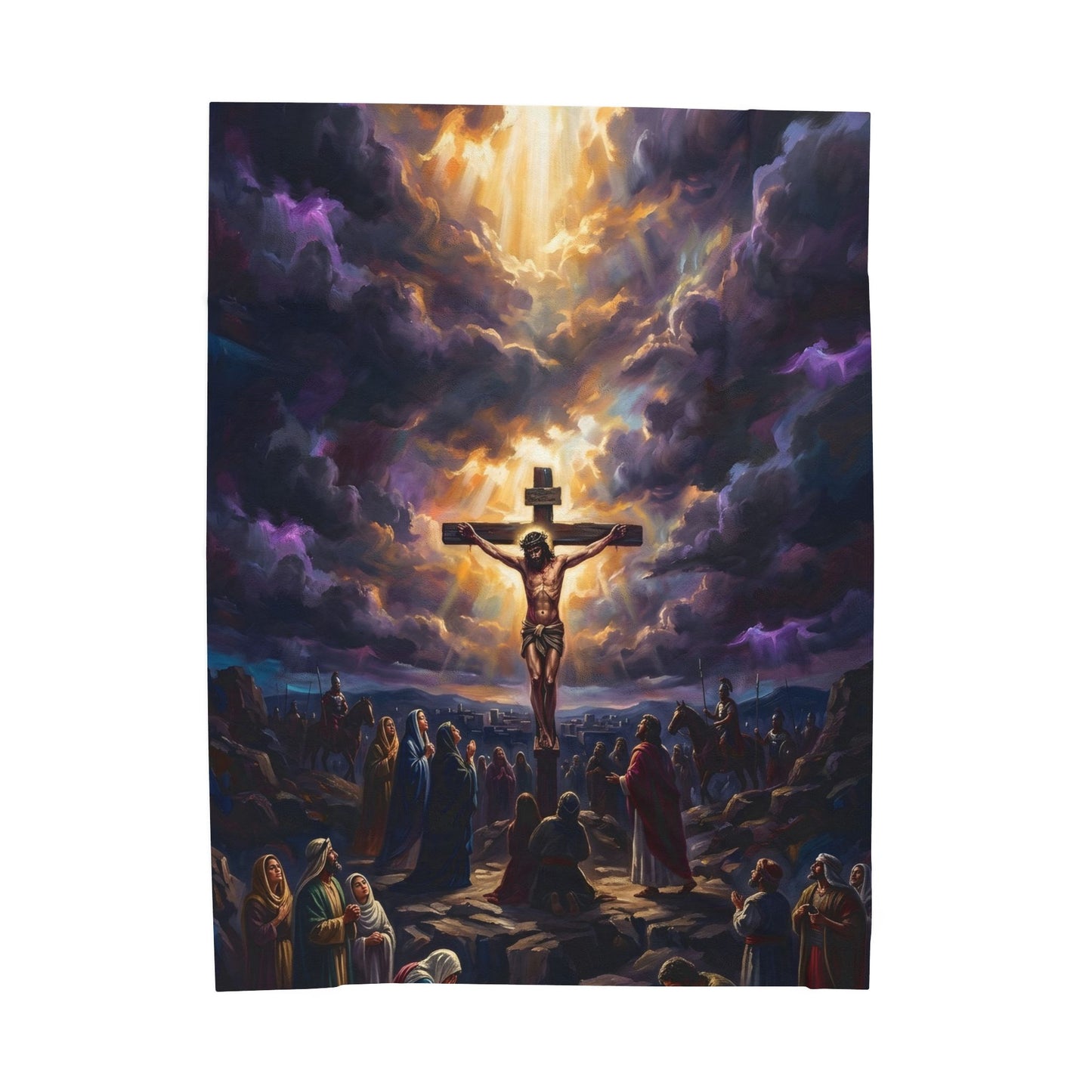 “It Is Finished - The Crucifixion at Calvary” - Plush Blanket