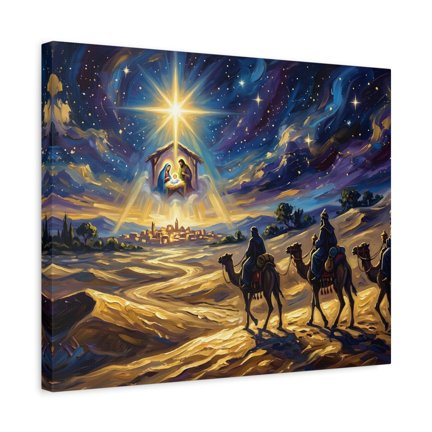 “Journey to Bethlehem - Wise Men Follow the Star” - Canvas Art