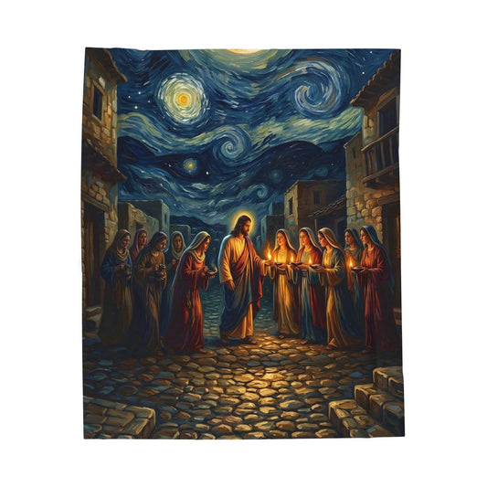 “Be Ready - Ten Virgins in Midnight Darkness” - Plush Blanket
