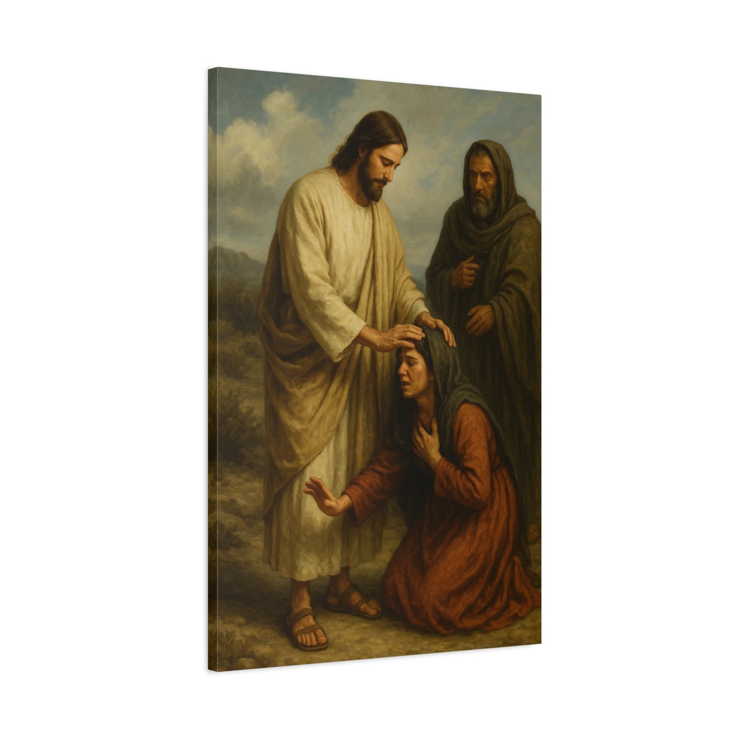 “Jesus Heals the Canaanite Woman’s Daughter – Matthew 15:22–28” - Canvas Art