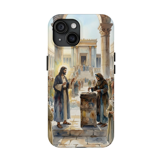 “Her Offering - The Widow's Mite at the Temple” - Phone Case