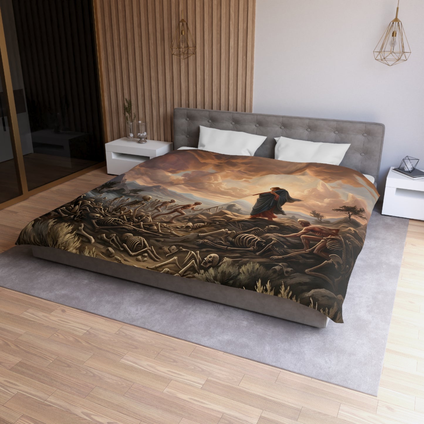 “Valley of Dry Bones - Ezekiel 37 Resurrection” - Duvet Cover