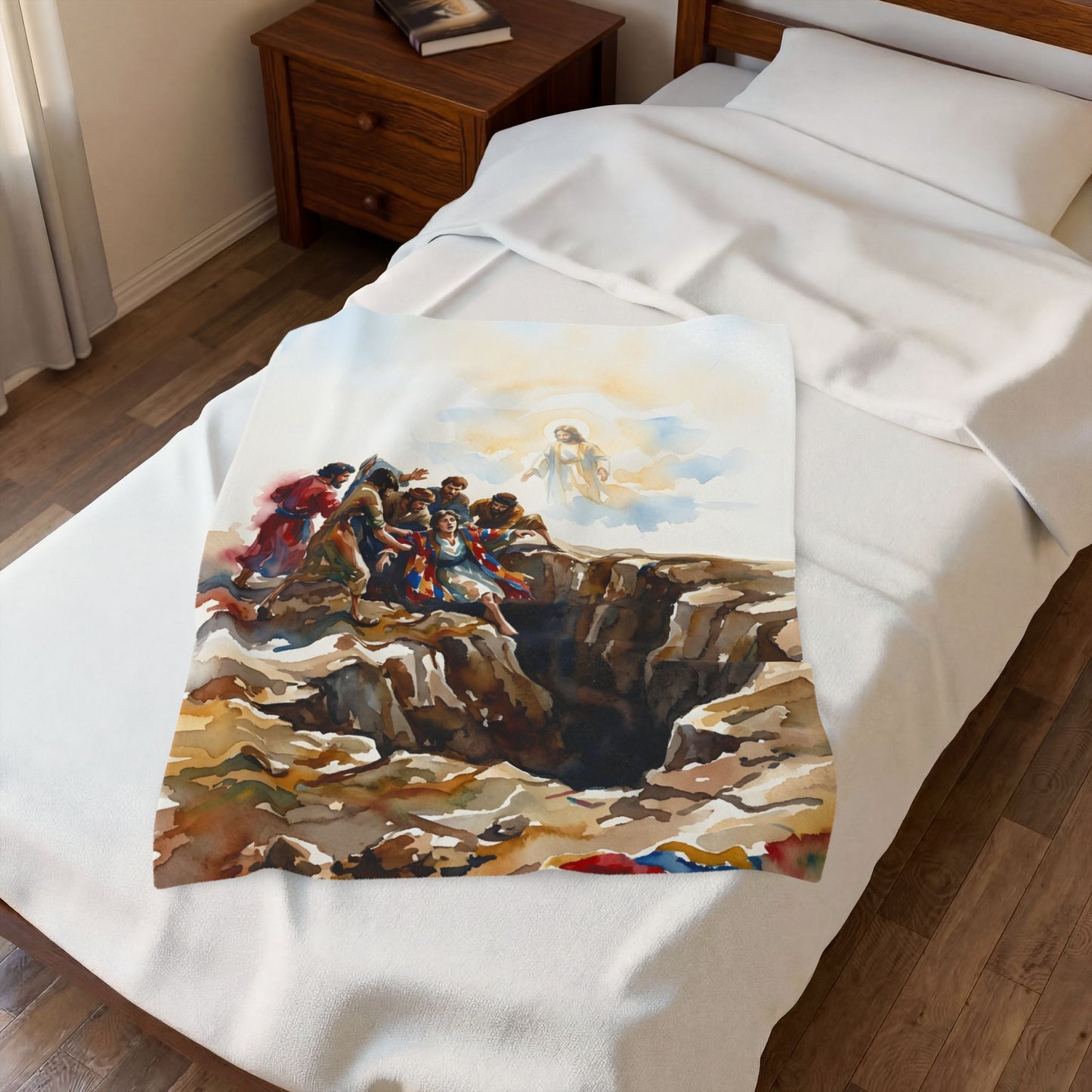 “Betrayal and Providence - Joseph in the Pit” - Plush Blanket