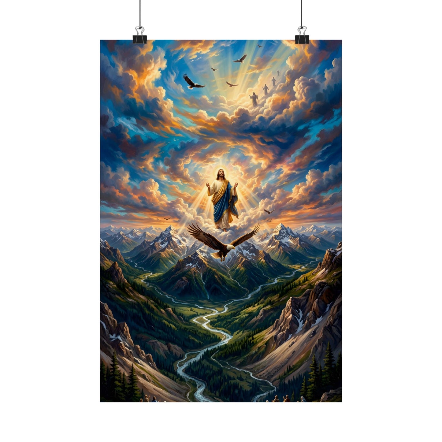 “Soaring Like Eagles - Hope in the Lord Over Mountains” - Poster