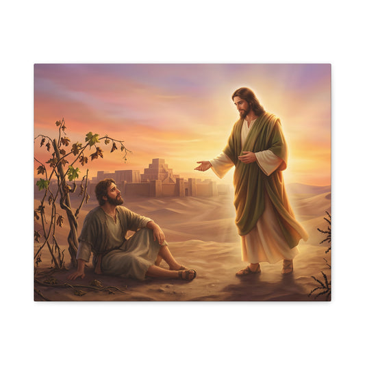 “Withered Vine - Jonah's Lesson in Mercy” - Canvas Art