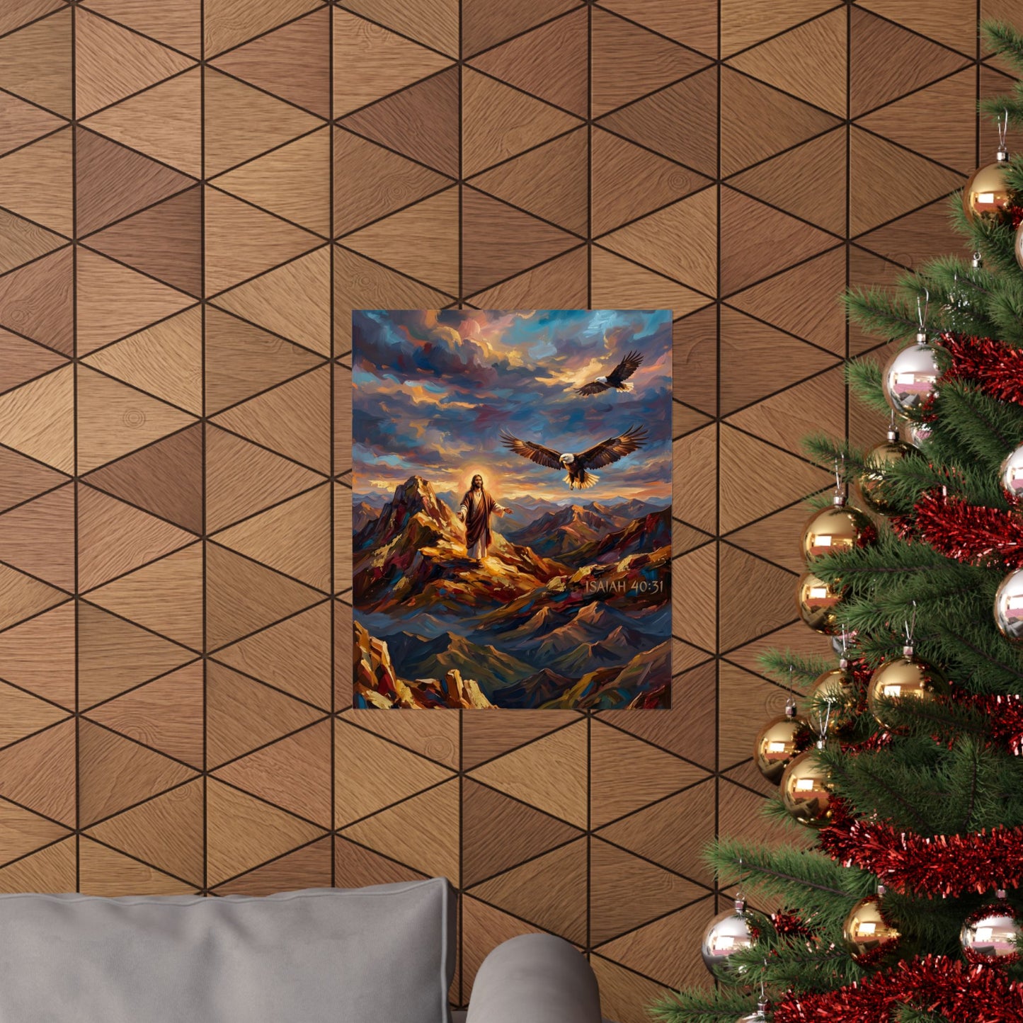 “Soaring Like Eagles - Hope in the Lord Over Mountain Peaks” - Poster