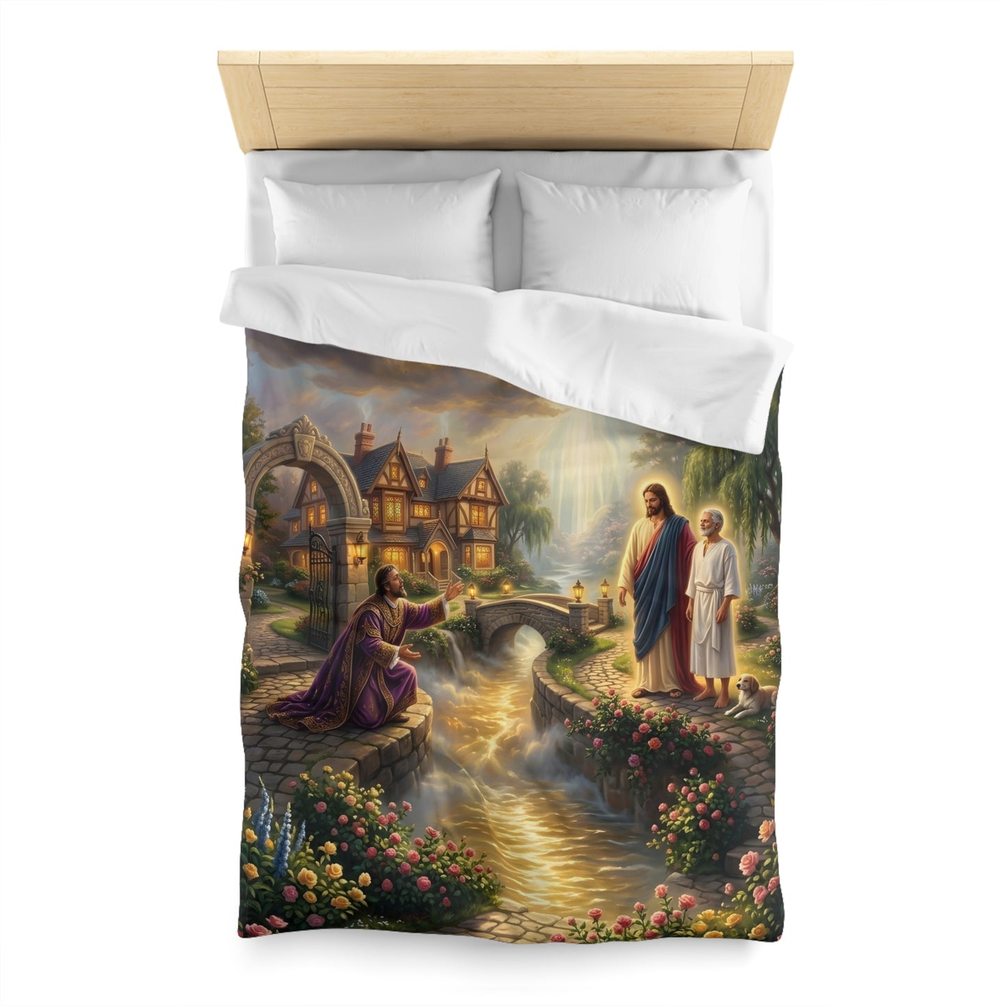 “The Great Reversal - Lazarus at the Rich Man’s Gate” - Duvet Cover