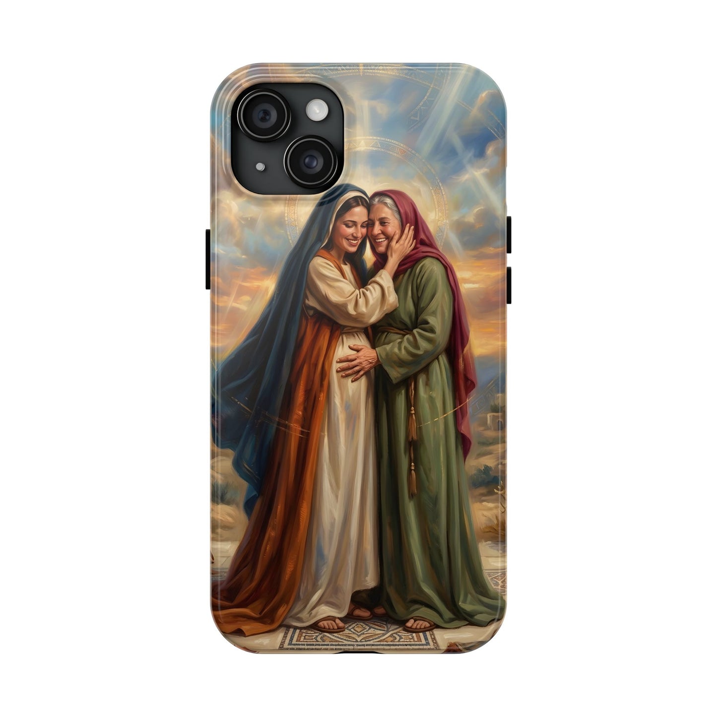 “Blessed Among Women - Mary and Elizabeth Embrace” - Phone Case