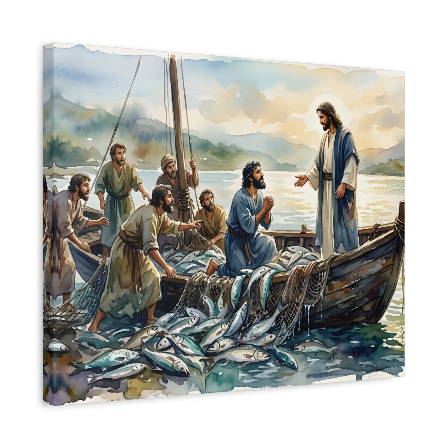 “Cast Your Nets - The Miraculous Catch” - Canvas Art