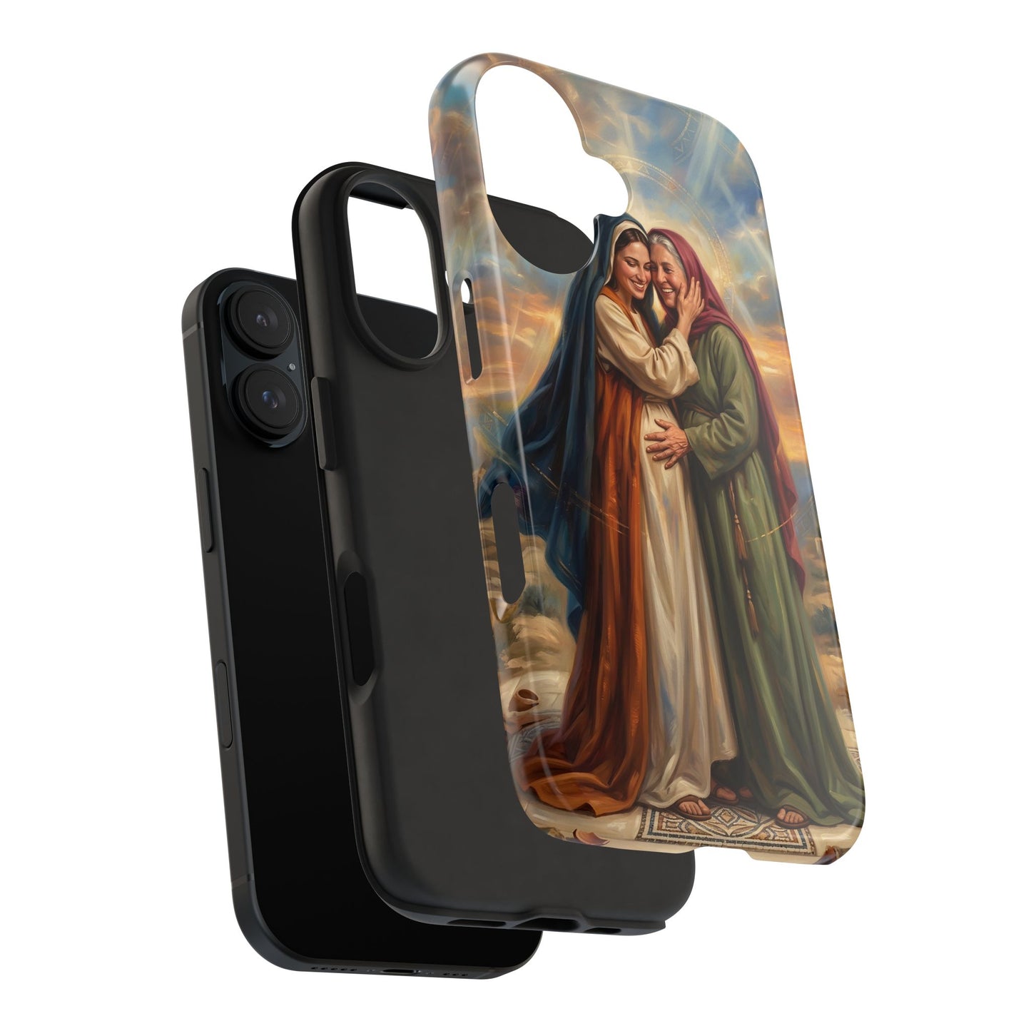 “Blessed Among Women - Mary and Elizabeth Embrace” - Phone Case
