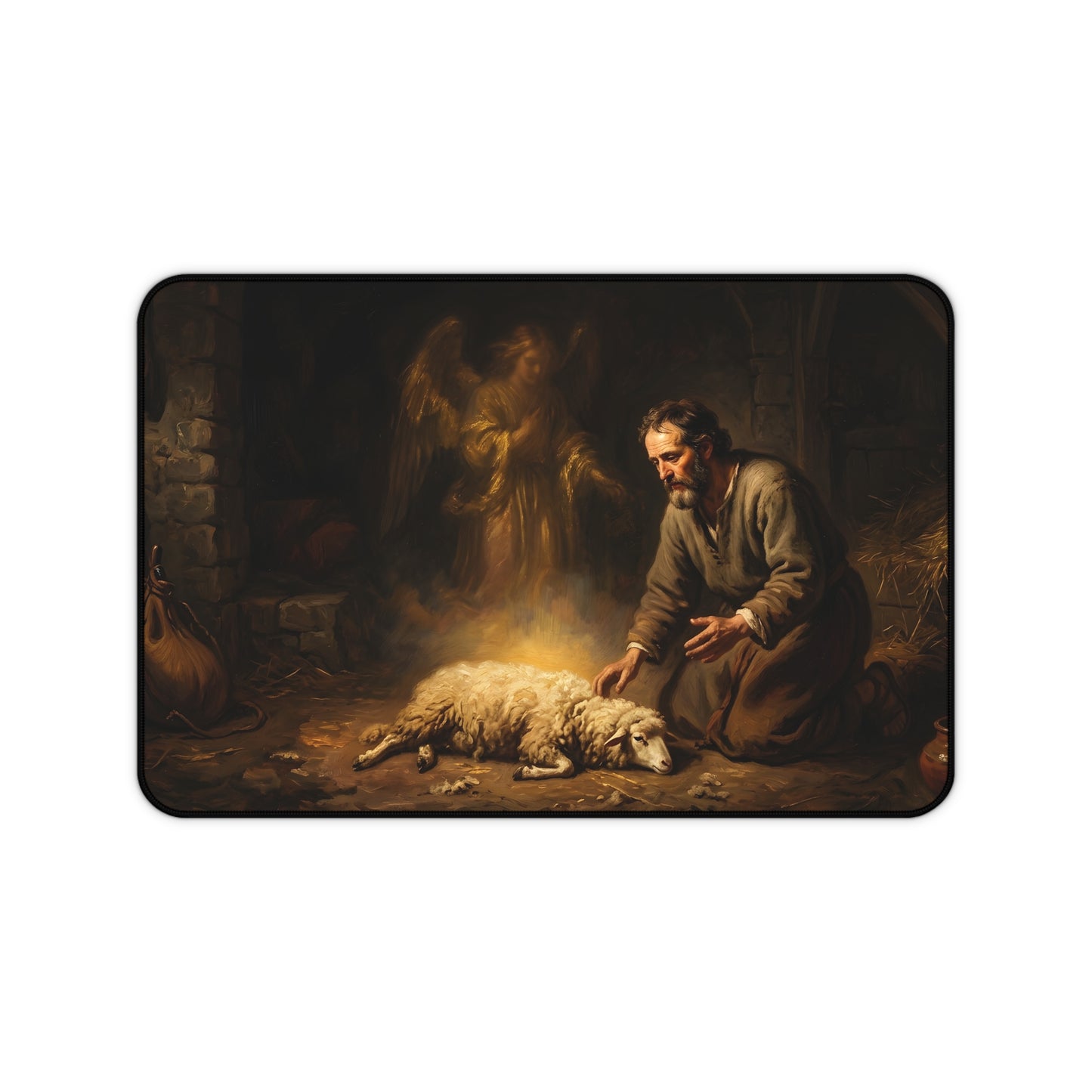 “Gideon's Fleece - Seeking Confirmation from God” - Desk Mat