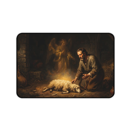 “Gideon's Fleece - Seeking Confirmation from God” - Desk Mat