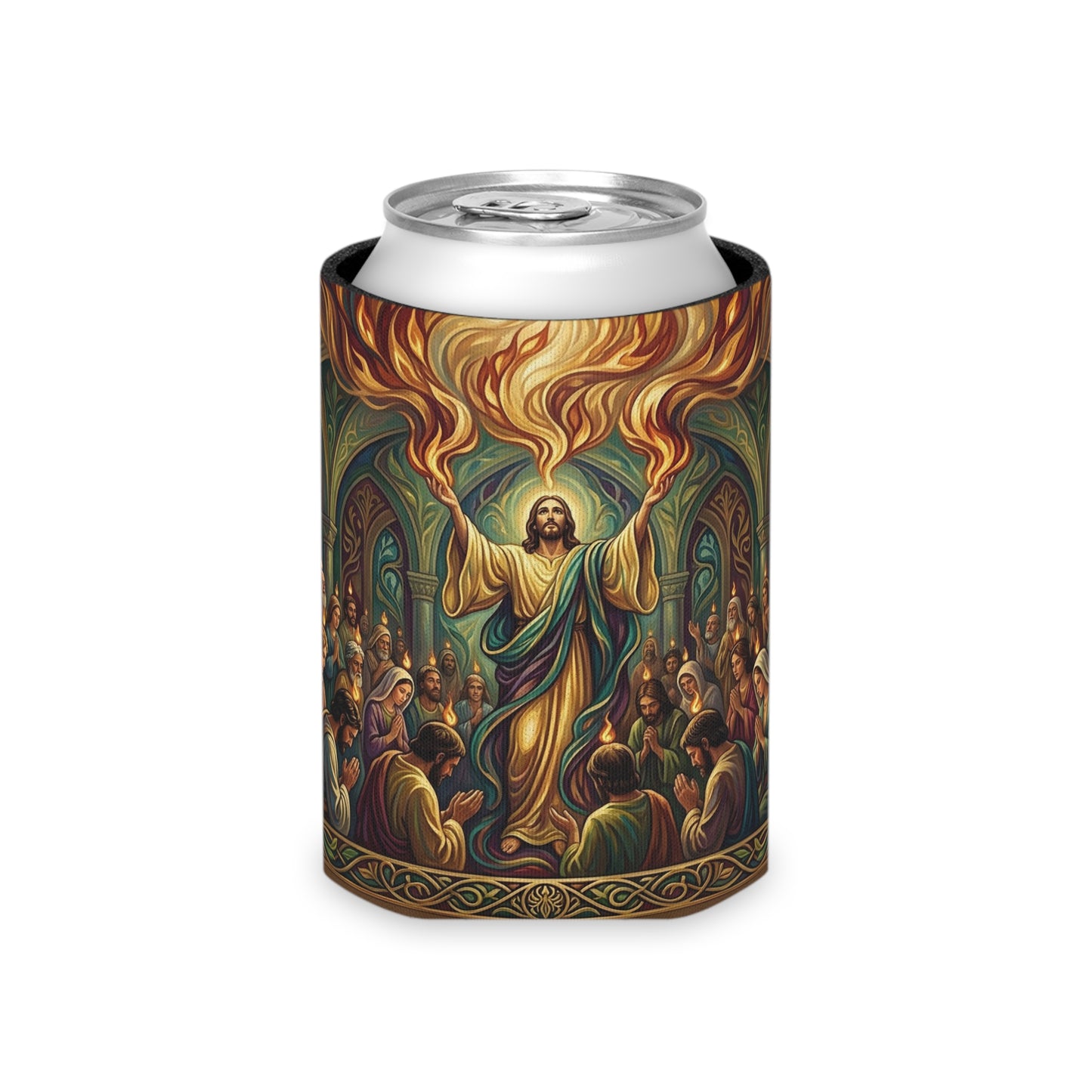“Spirit Poured Out - Pentecost Flames Descending” - Can Cooler