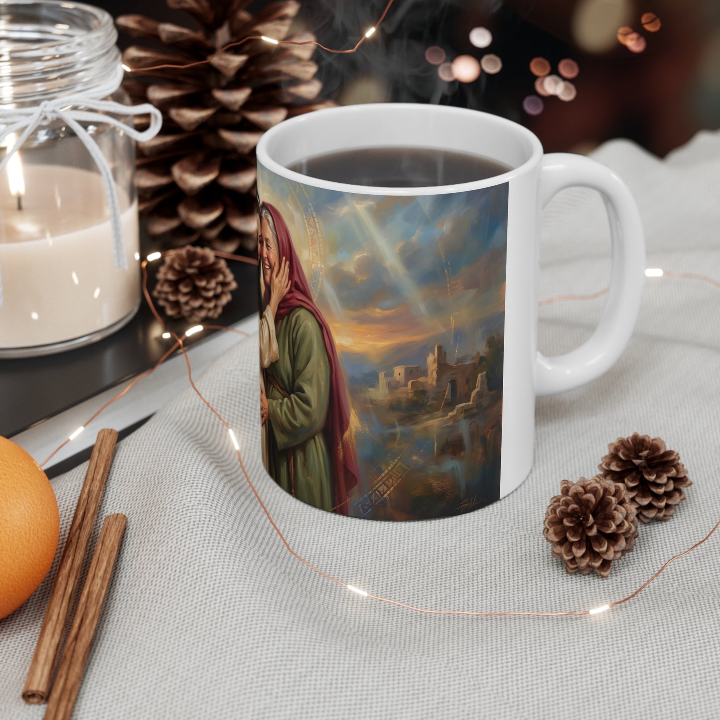 “Blessed Among Women - Mary and Elizabeth Embrace” - Coffee Mug