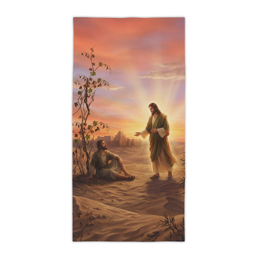 “Withered Vine - Jonah's Lesson in Mercy” - Beach Towel