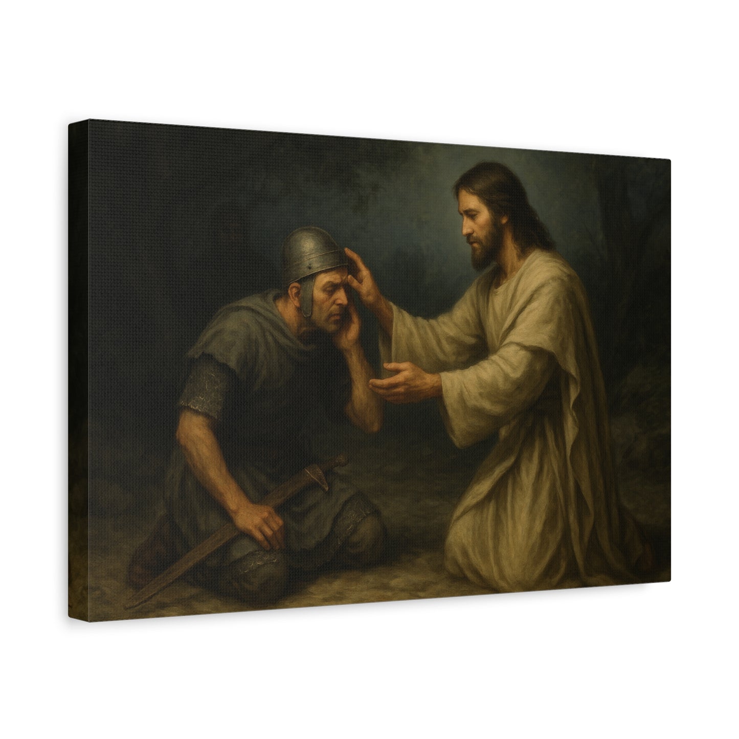 “Jesus Restores the Ear of the High Priest’s Servant – Luke 22:50–51” - Canvas Art