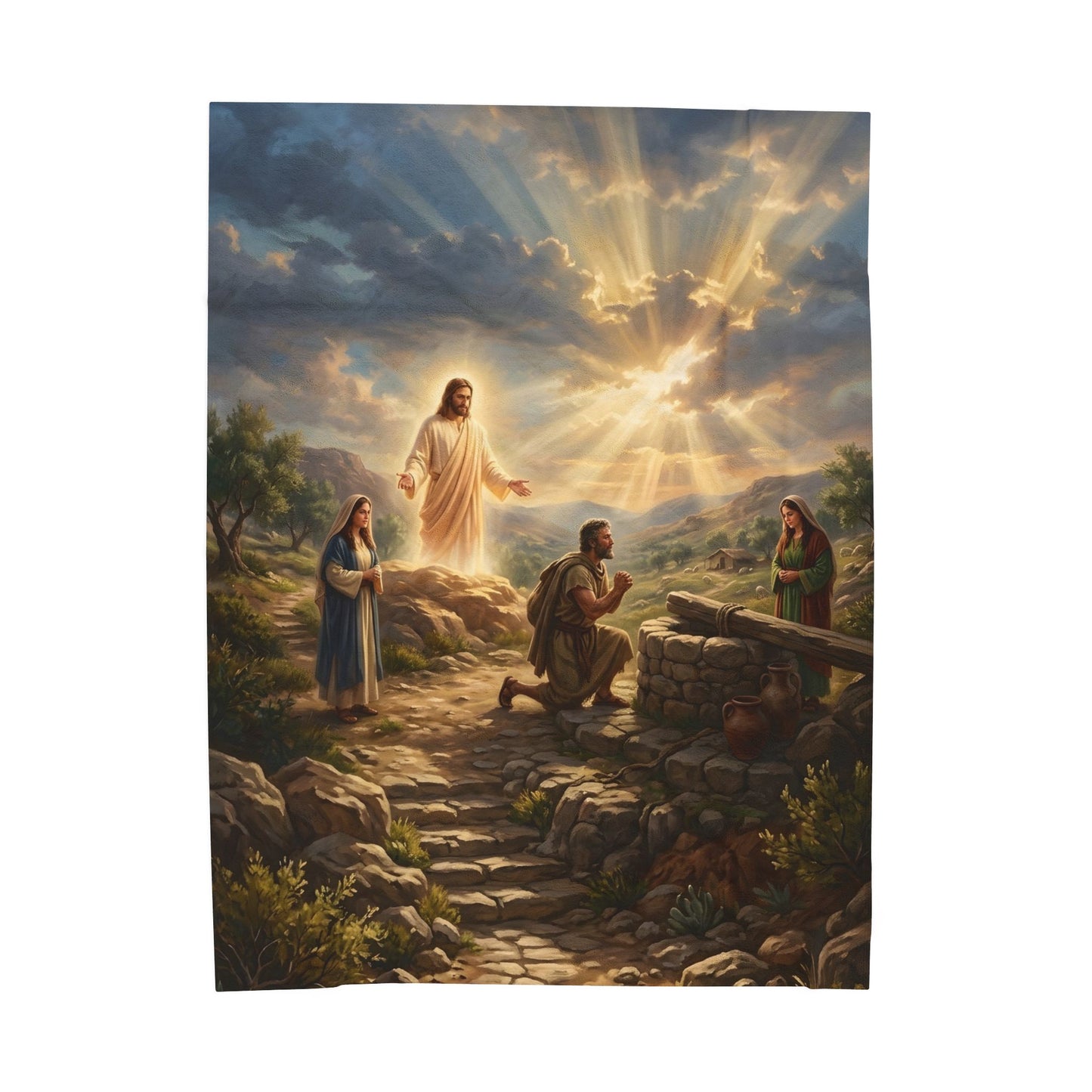 “Fourteen Years for Love - Jacob and Rachel” - Plush Blanket