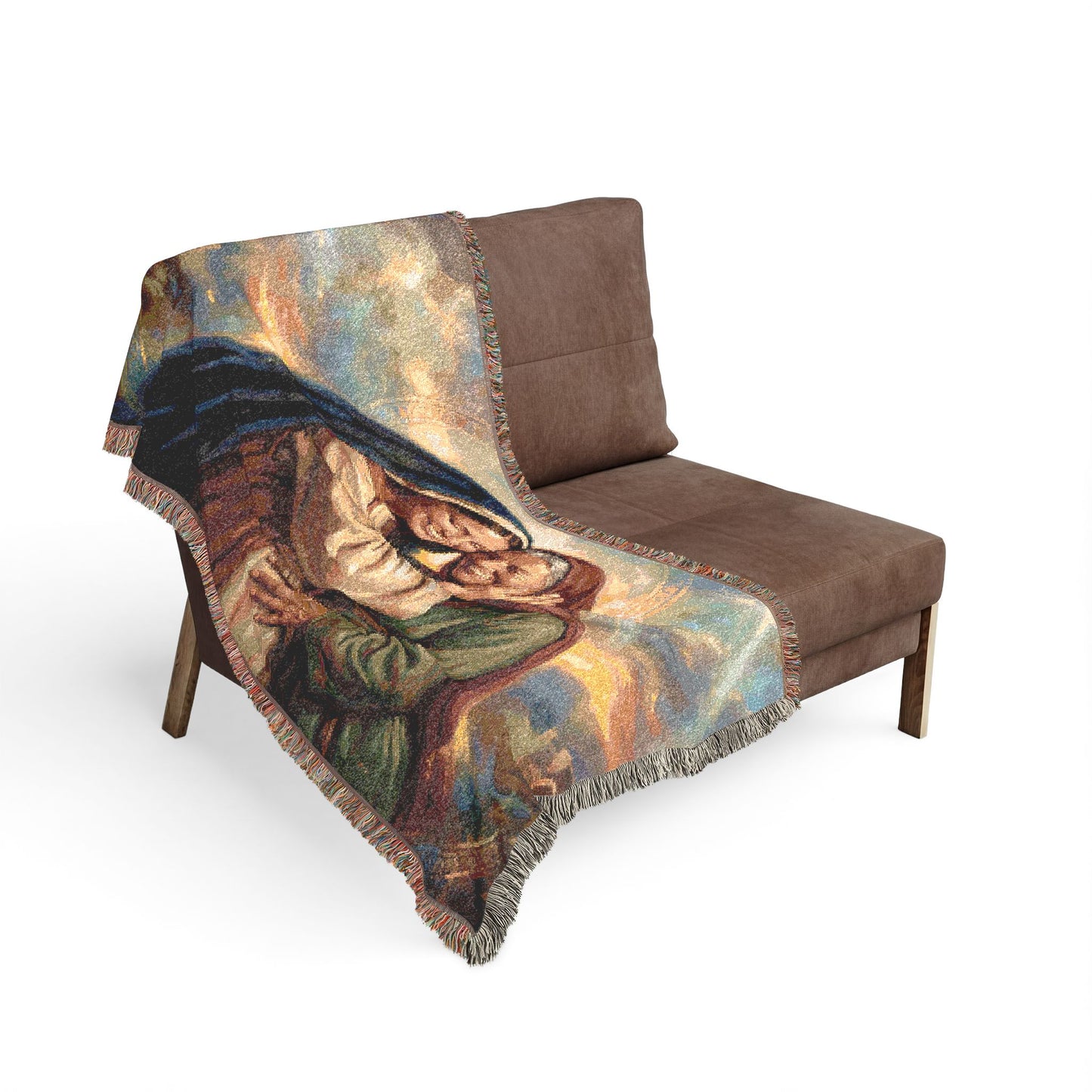 “Blessed Among Women - Mary and Elizabeth Embrace” - Woven Blanket