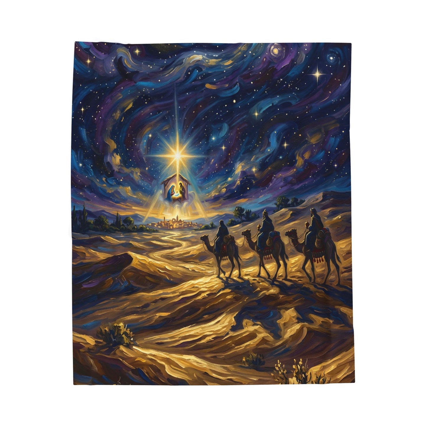 “Journey to Bethlehem - Wise Men Follow the Star” - Plush Blanket