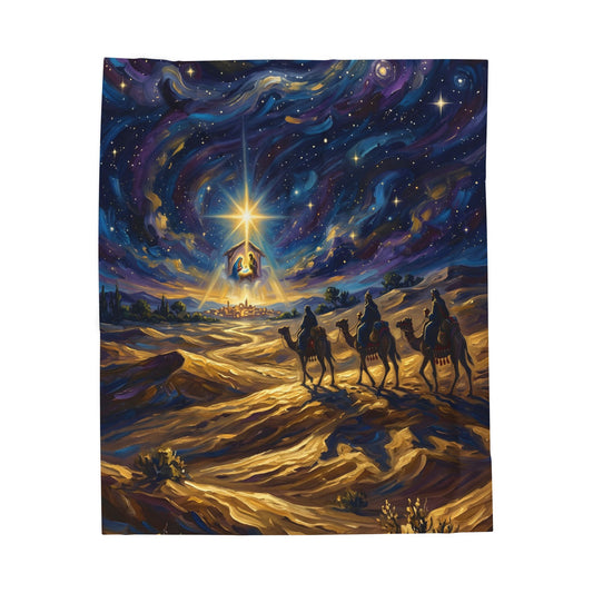 “Journey to Bethlehem - Wise Men Follow the Star” - Plush Blanket