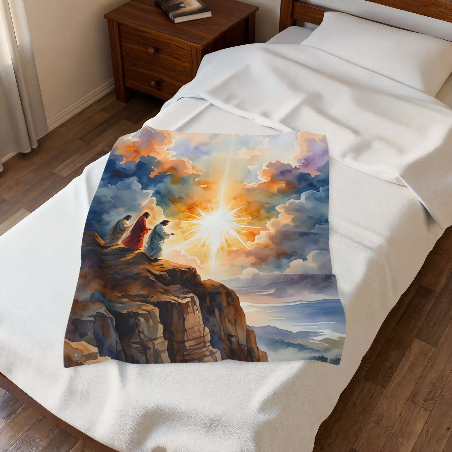“Behold His Glory - The Transfiguration of Jesus” - Plush Blanket