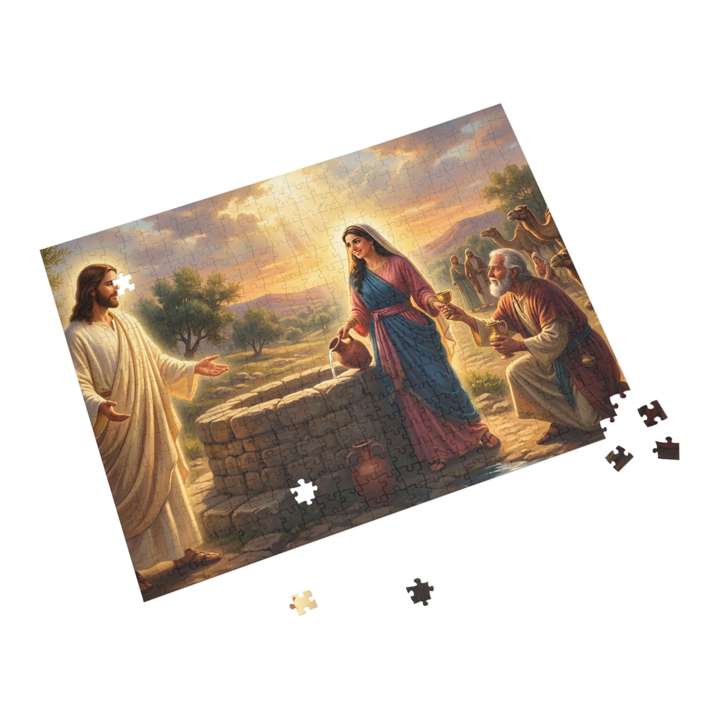 “Providence Unveiled - Rebekah at the Well” - Jigsaw Puzzle