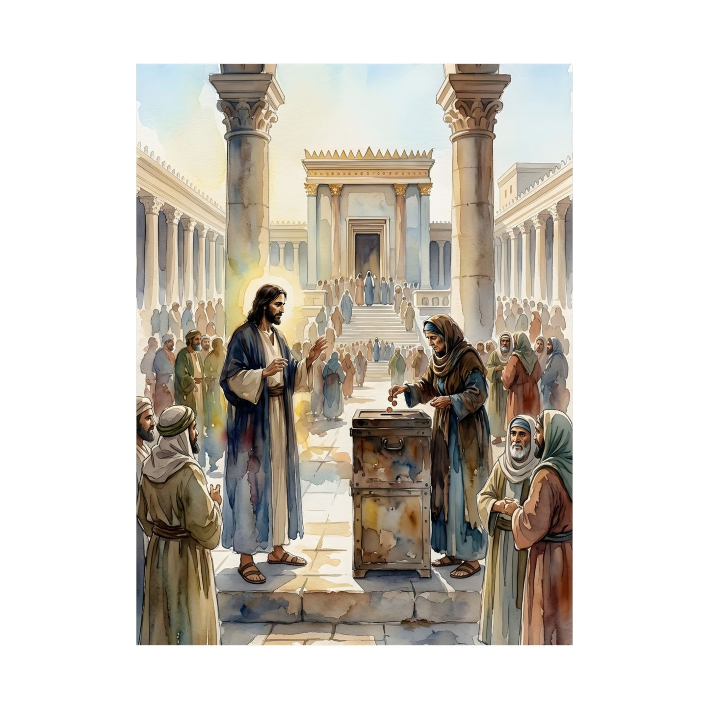 “Her Offering - The Widow's Mite at the Temple” - Poster