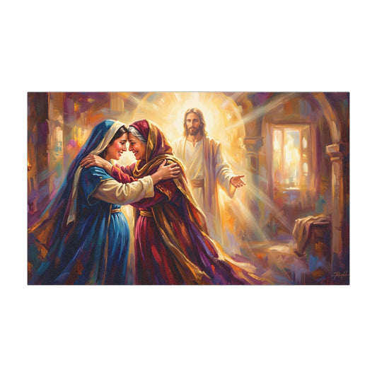 “Divine Embrace - Mary and Elizabeth's Joyful Meeting” - Car Magnet