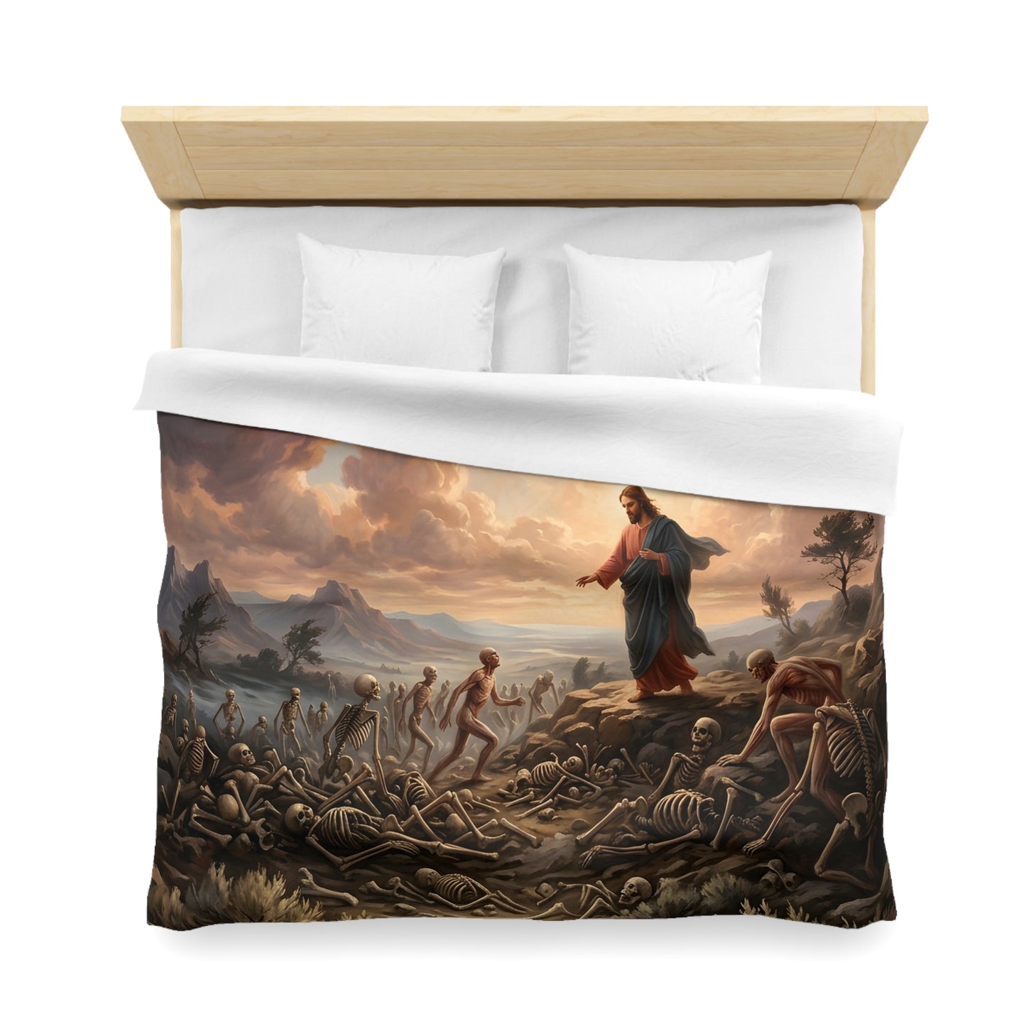 “Valley of Dry Bones - Ezekiel 37 Resurrection” - Duvet Cover