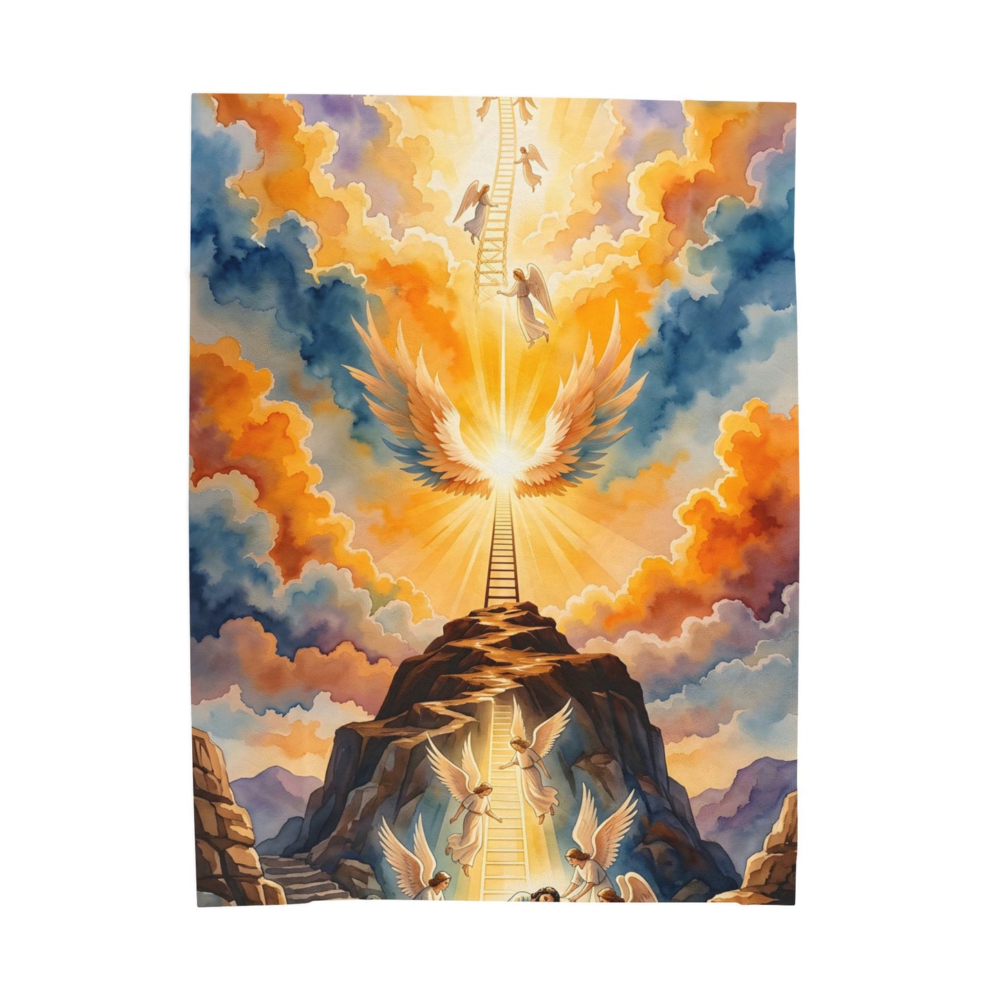 “Jacob's Gate - Angels Ascending and Descending” - Plush Blanket